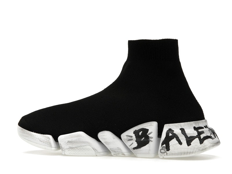 Balenciaga Speed 2.0 Graffiti Recycled Knit Black (Women's)