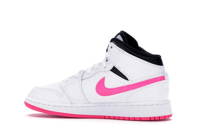 Jordan 1 Mid White Black Hyper Pink (GS)