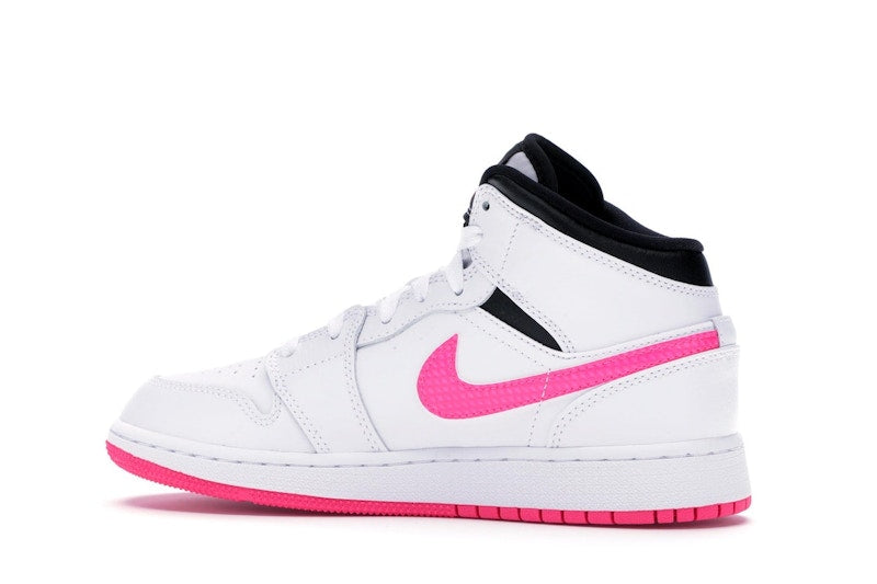 Jordan 1 Mid White Black Hyper Pink (GS)