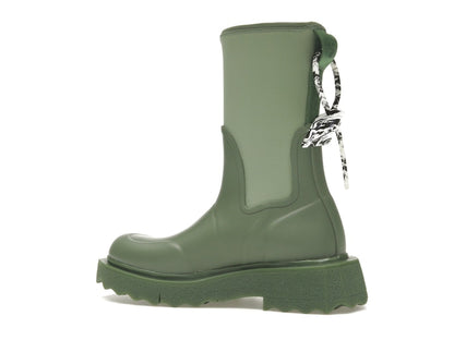 OFF-WHITE Zip-tie Rain Boots Green (Women's)