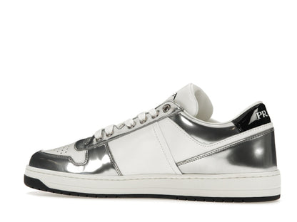 Prada Downtown Low Top Sneakers Leather White Silver