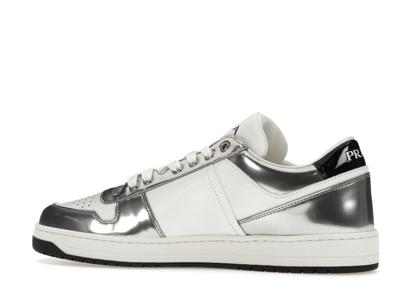 Prada Downtown Low Top Sneakers Leather White Silver