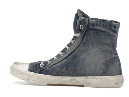 Balenciaga Paris High Top Blue Destroyed Denim