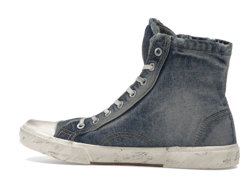 Balenciaga Paris High Top Blue Destroyed Denim