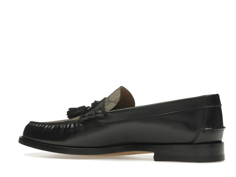 Gucci Tassel GG Canvas Loafers Black Ebony