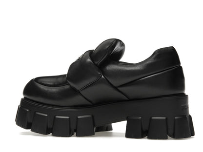 Prada Soft Padded 55mm Loafers Black Nappa Leather