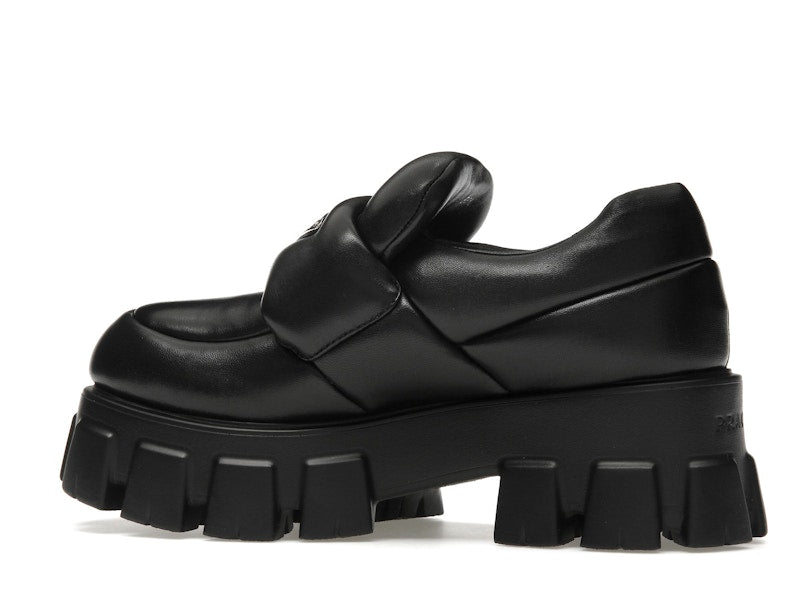 Prada Soft Padded 55mm Loafers Black Nappa Leather