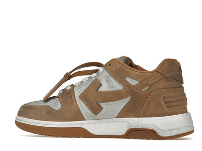 OFF-WHITE Out Of Office "OOO" Low Tops Distressed Brown White