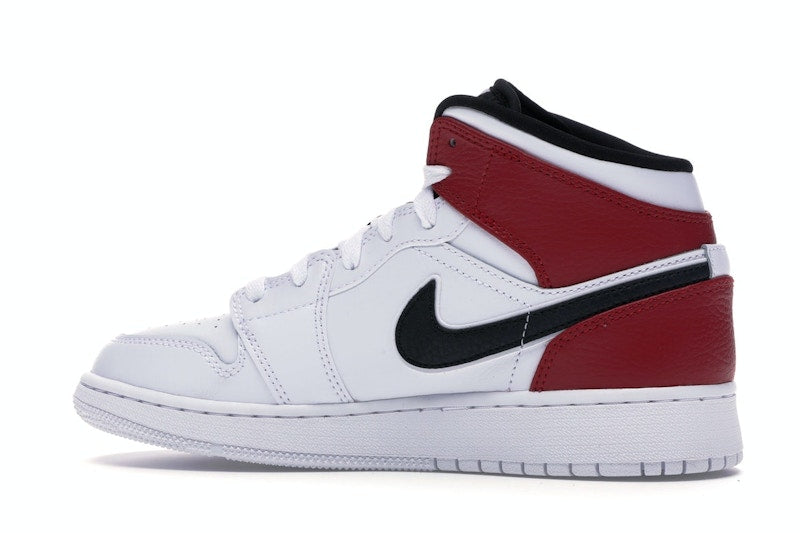 Jordan 1 Mid White Black Gym Red (GS)