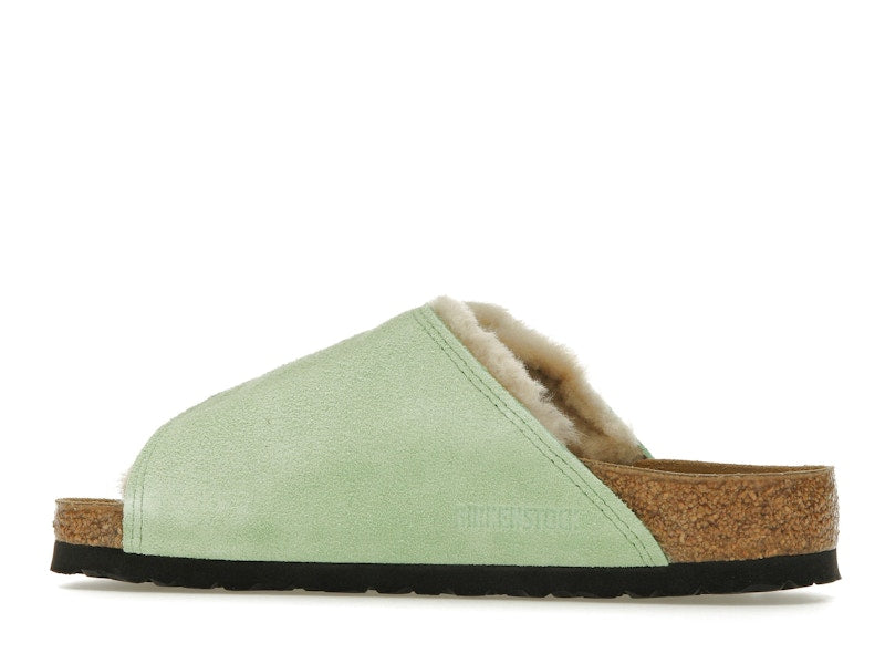 Birkenstock Solana Shearling Slide Stussy Washed Green