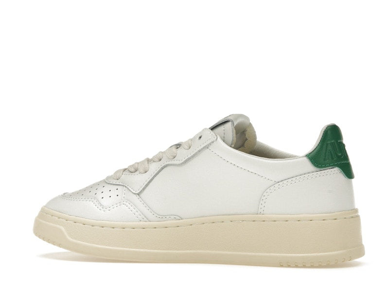 Autry Medalist Leather Low White Green (Women's)