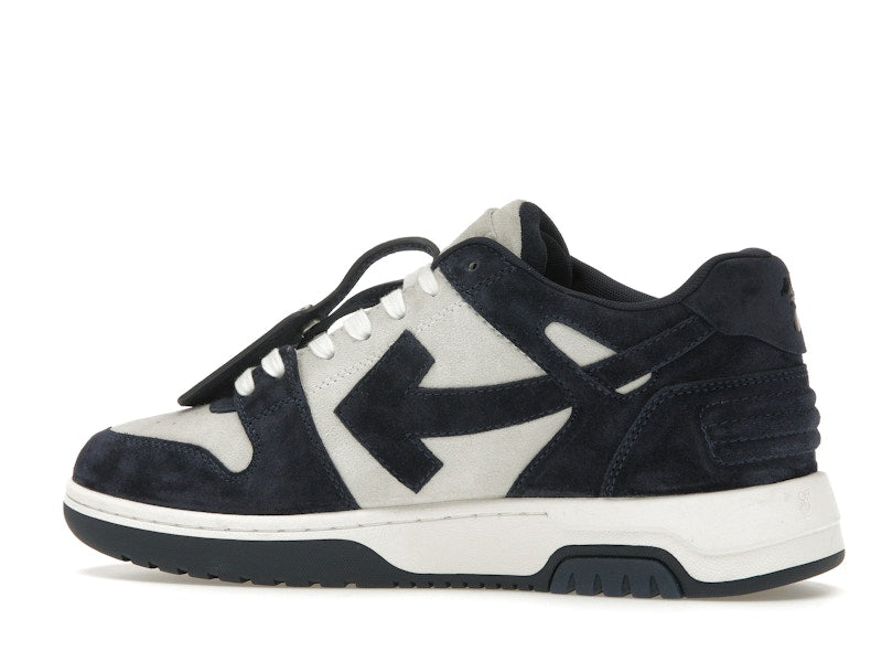 OFF-WHITE Out Of Office OOO Low Tops White Navy Blue Suede