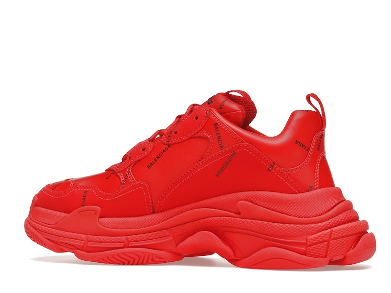 Balenciaga Triple S Allover Logo Red