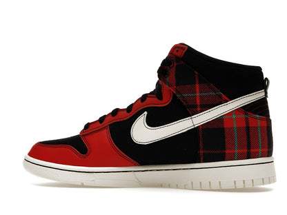 Nike Dunk High SE Tartan Plaid Black University Red