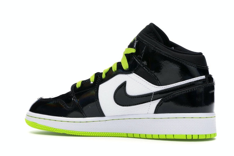 Jordan 1 Mid Black Cyber Mystic Green (GS)