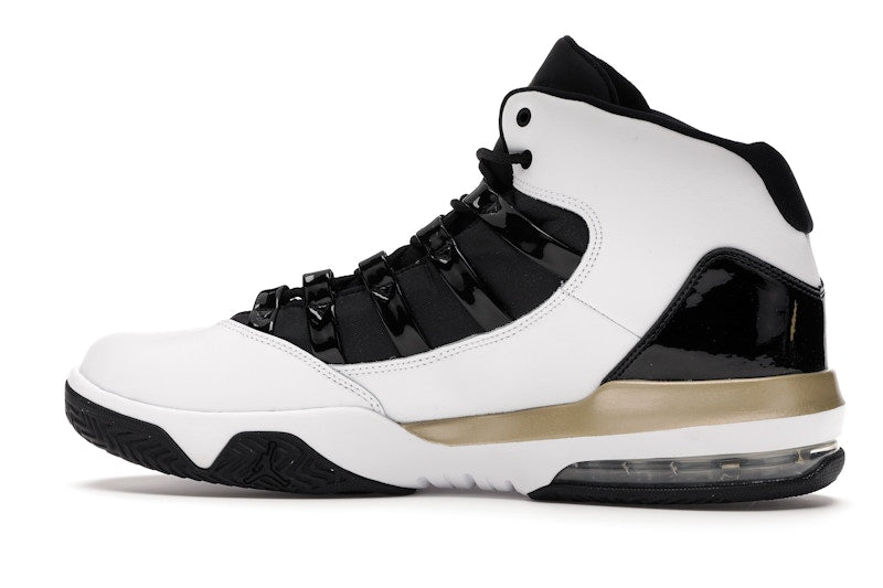 Jordan Max Aura White Metallic Gold Black