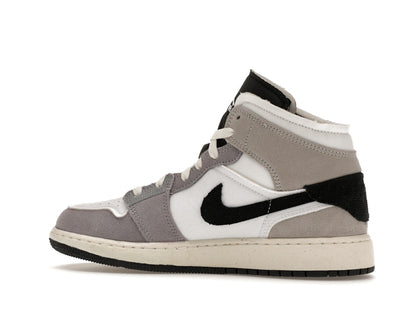 Jordan 1 Mid SE Craft White Cement Grey Black (GS)