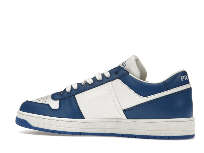 Prada Downtown Low Top Sneakers Leather White Cobalt Blue