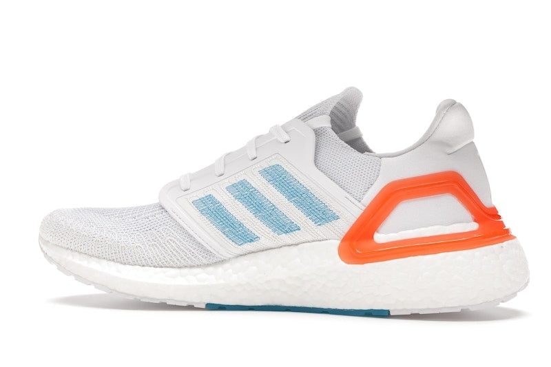 adidas Ultra Boost 20 White Sharp Blue True Orange
