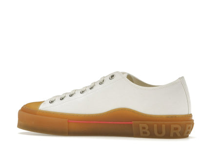 Burberry Logo Detail Cotton Trainer White