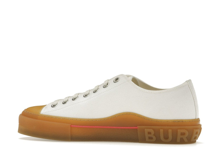 Burberry Logo Detail Cotton Trainer White