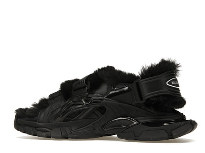 Balenciaga Track Sandal Fake Fur Black