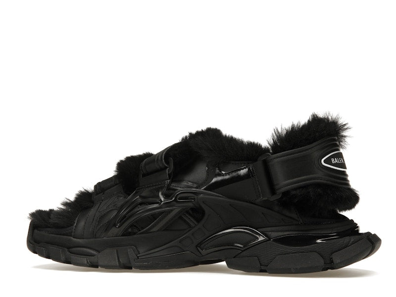 Balenciaga Track Sandal Fake Fur Black