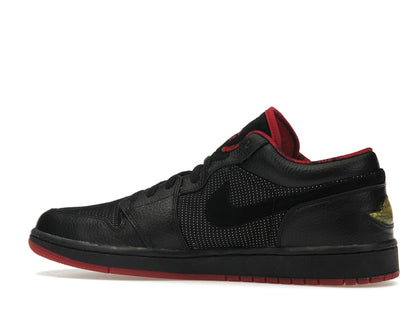 Jordan 1 Retro Low Black Metallic Silver Varsity Red
