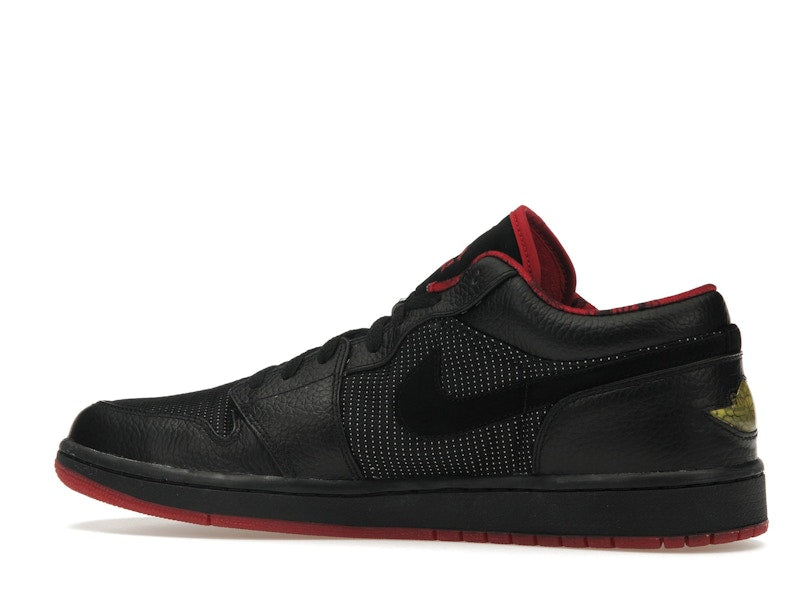 Jordan 1 Retro Low Black Metallic Silver Varsity Red