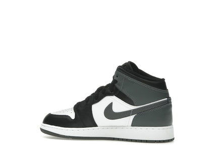 Jordan 1 Mid Black White Iron Grey (GS)