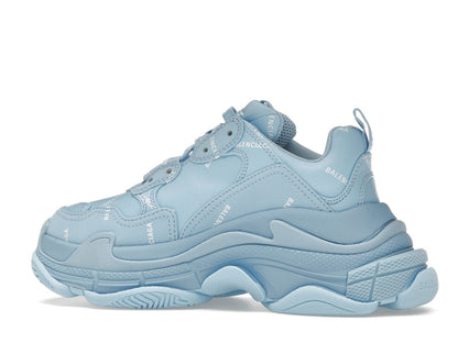 Balenciaga All Over Logo Triple S Blue Grey (Women's)