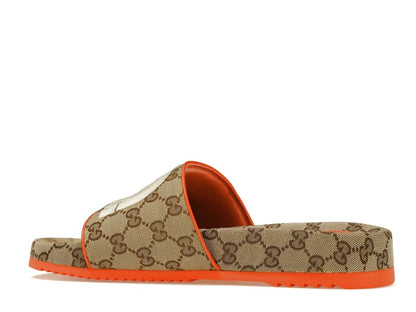Gucci x The North Face GG Slide Orange Beige Ebony Original GG Canvas