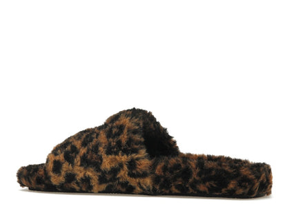 Balenciaga Furry Slide Leopard Brown Black