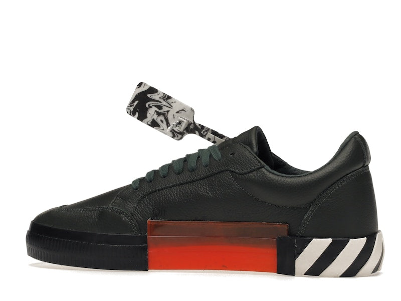 OFF-WHITE Vulc Low Dark Green Leather