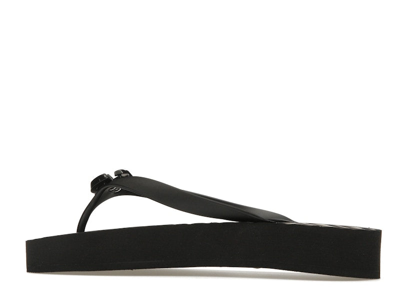 Gucci Chevron Thong Sandal Black Rubber