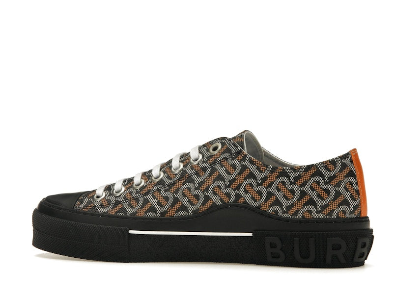 Burberry Monogram Pattern Low Top Black Orange Canvas