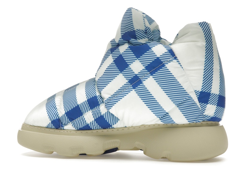Burberry Check Pillow Boots Blue White