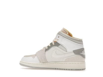 Jordan 1 Mid SE Craft Inside Out White Grey (GS)