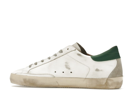Golden Goose Super-Star White Green Grey Suede Patch