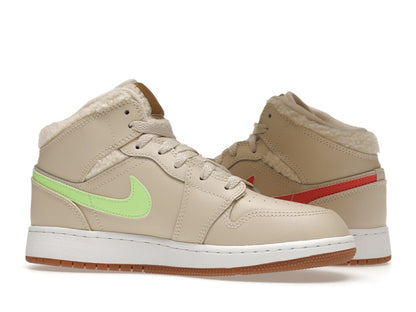 Jordan 1 Mid Utility Fleece Pearl White (GS)