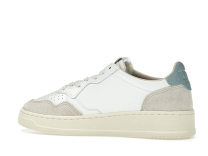 Autry Medalist Leather Low White Silver Blue Beige (Women's)
