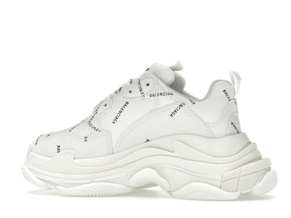 Balenciaga Triple S Allover Logo White (Women's)