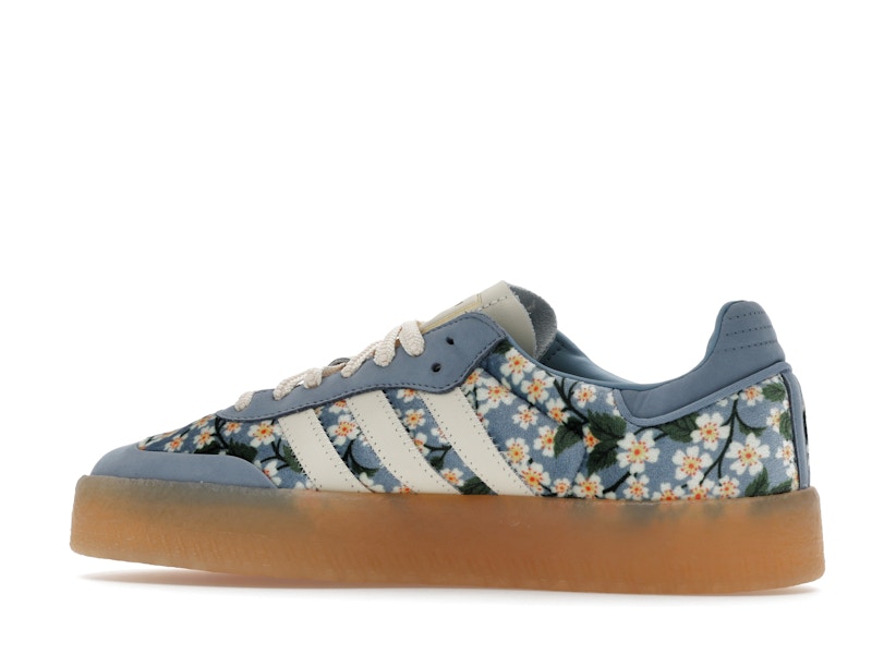 adidas Sambae Liberty London Floral Embroidery Blue Cream White (Women's)