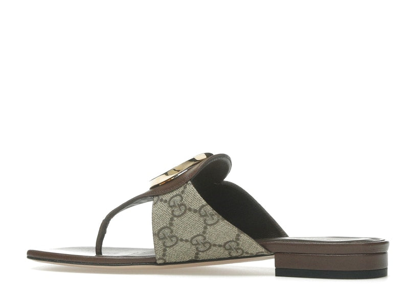 Gucci Blondie Thong Canvas Sandals Ebony (Women's)