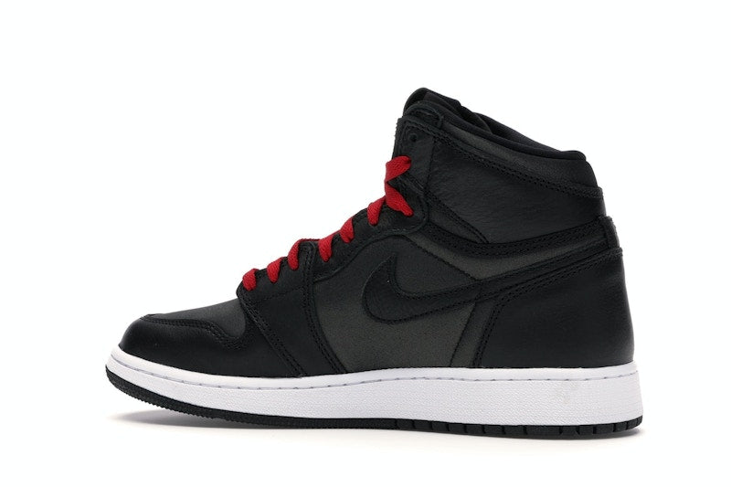 Jordan 1 Retro High Black Satin Gym Red Black (GS)