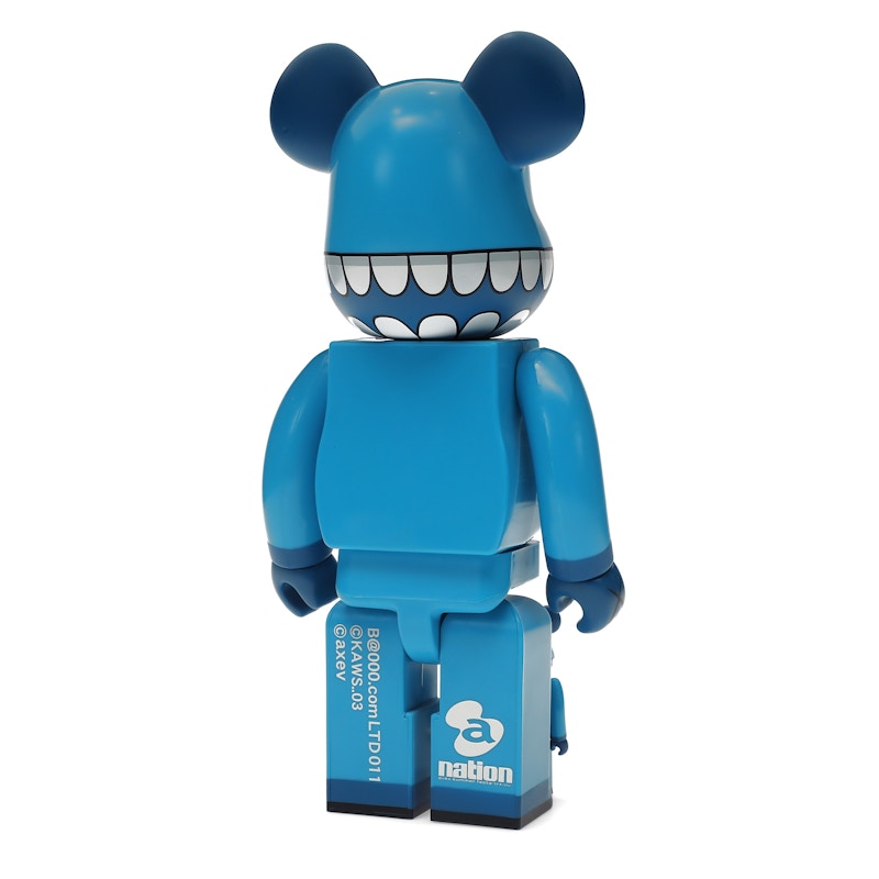 Bearbrick x a-nation KAWS Chompers 100% & 400% Set Blue
