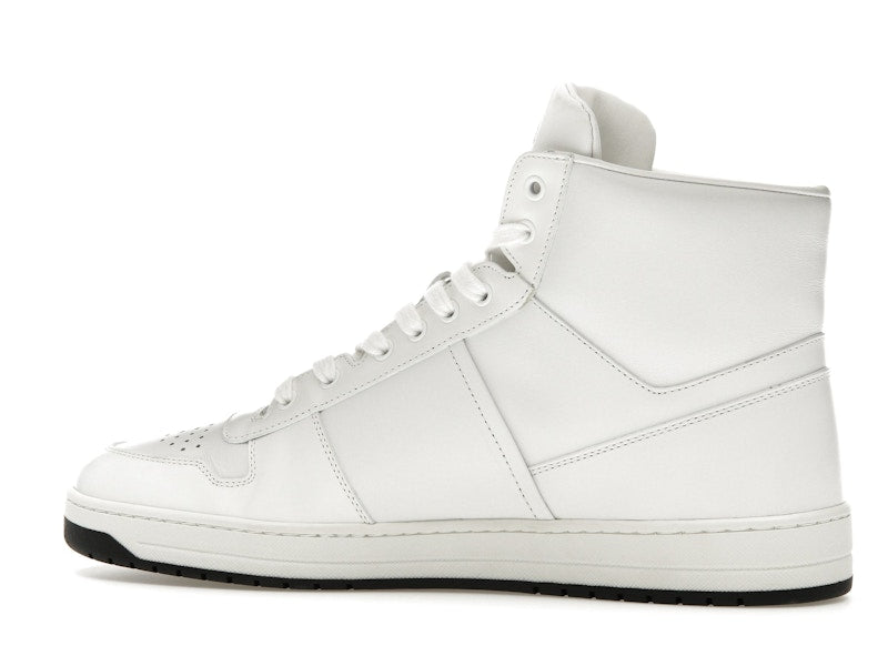Prada Downtown High Top Sneakers Leather White White Black