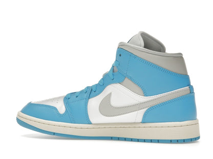 Jordan 1 Mid Dark Powder Blue White Sail Neutral Grey (Women's)