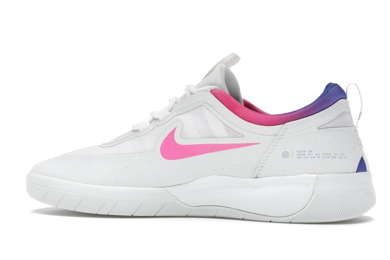 Nike SB Nyjah Free 2 Summit White Pink Blast Racer Blue