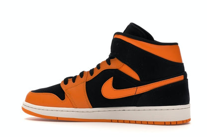 Jordan 1 Mid Black Orange Peel